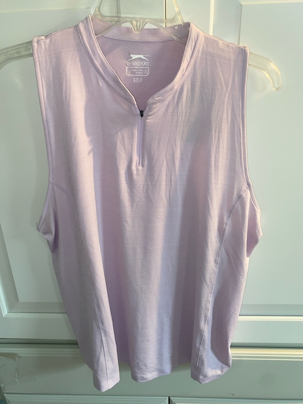 Slazenger Light Lavender Sleeveless Golf Tank with Half-Zip NWT